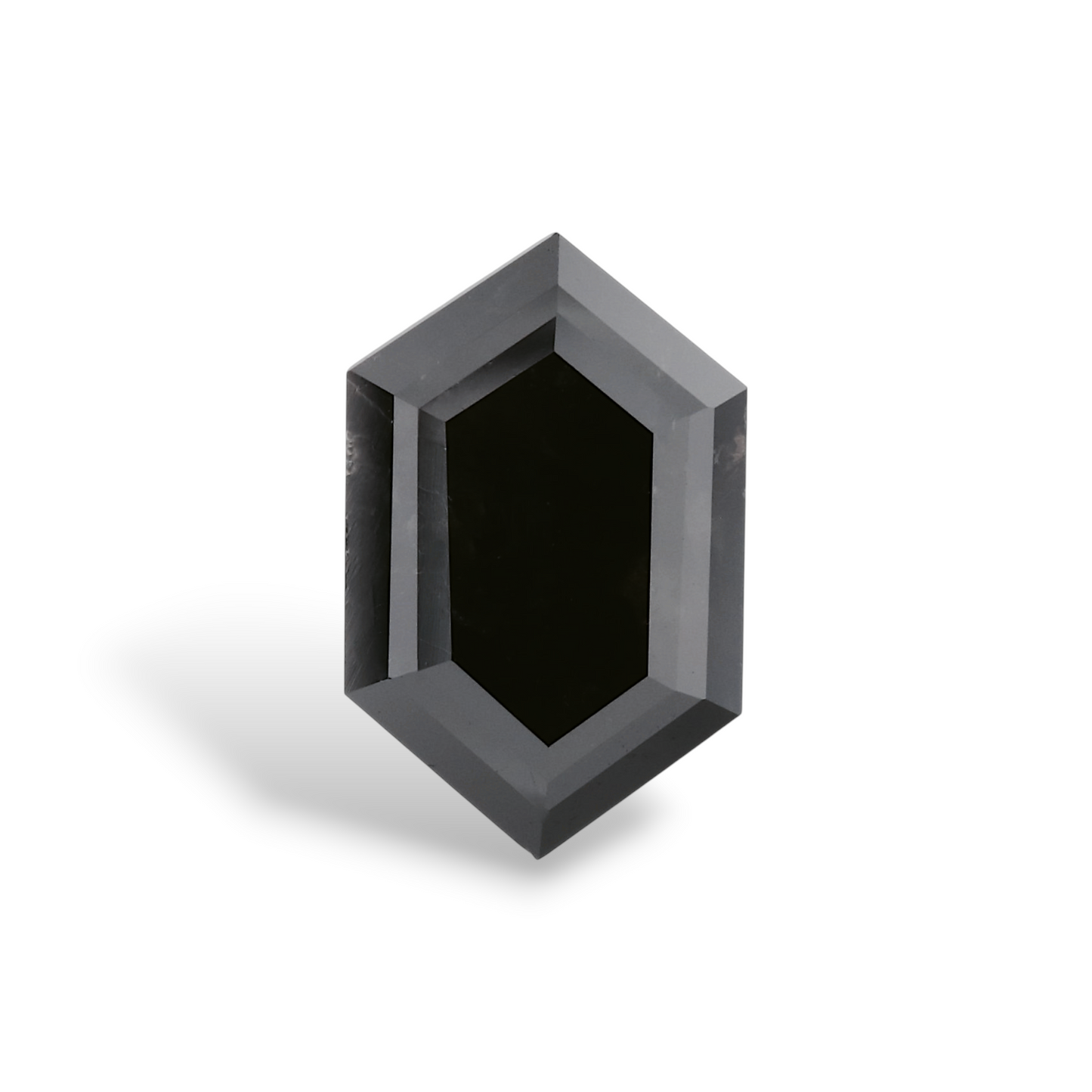 GIA 4.64 Carat Natural Fancy Black Hexagonal Diamond SE-8740GN