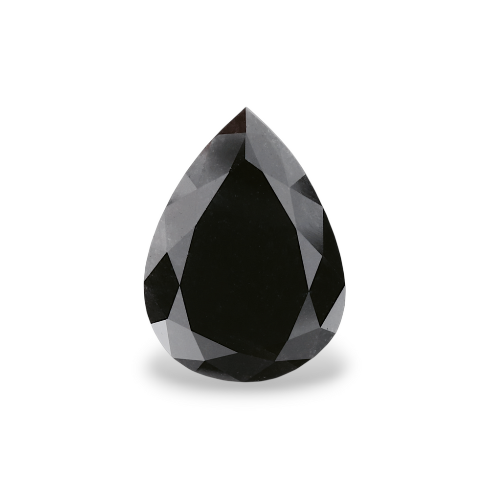 GIA 4.42 Carat Natural Fancy Black Pear Diamond SE-8743GN