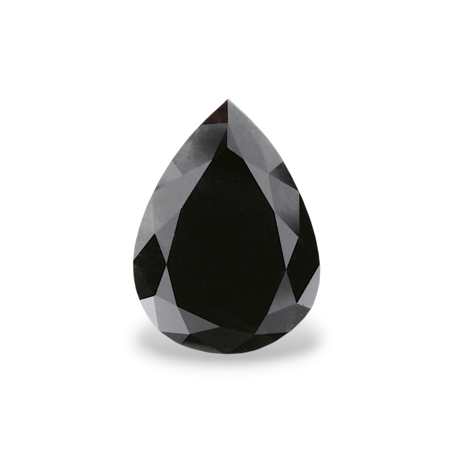 GIA 4.42 Carat Natural Fancy Black Pear Diamond SE-8743GN