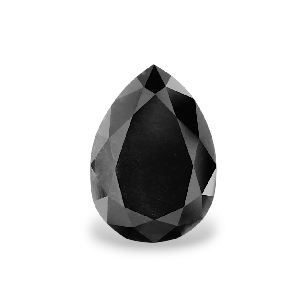GIA 3.46 Carat Natural Fancy Black Pear Diamond SE-8744GN