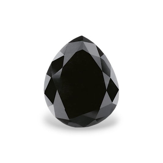 GIA 3.13 Carat Natural Fancy Black Pear Diamond SE-8747GN
