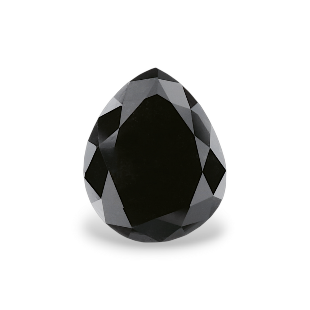 GIA 3.13 Carat Natural Fancy Black Pear Diamond SE-8747GN