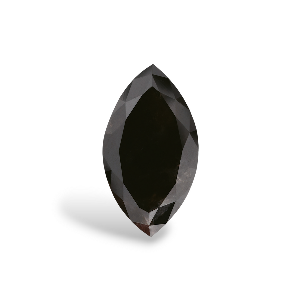 GIA 2.88 Carat Natural Fancy Black Marquise Diamond SE-8893GN