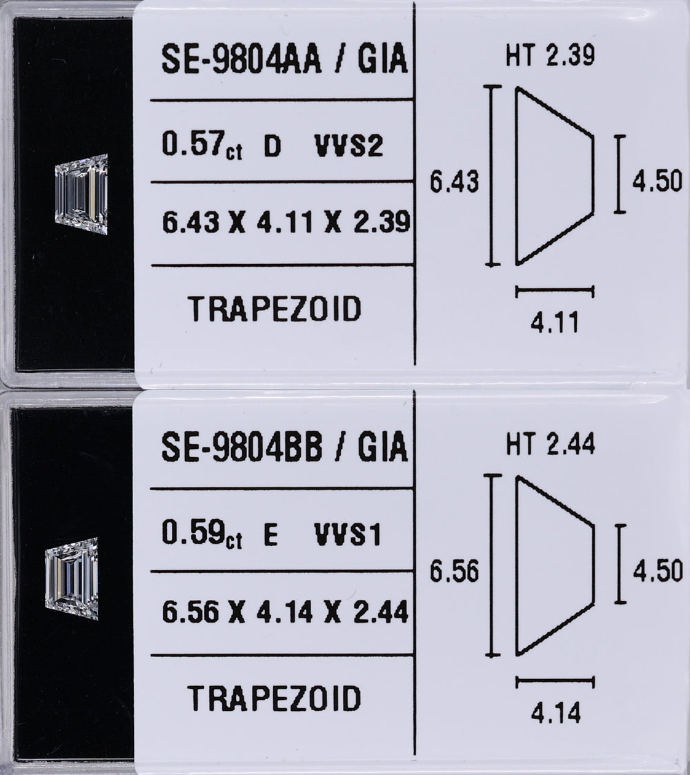0.59 Carat Natural E VVS1 Trapezoid Diamond SE-9804BB