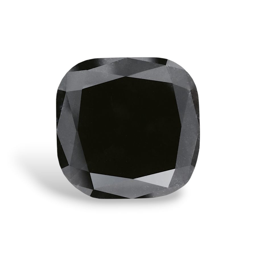 GIA 25.10 Carat Natural Fancy Black Cushion Diamond SE-9960GN